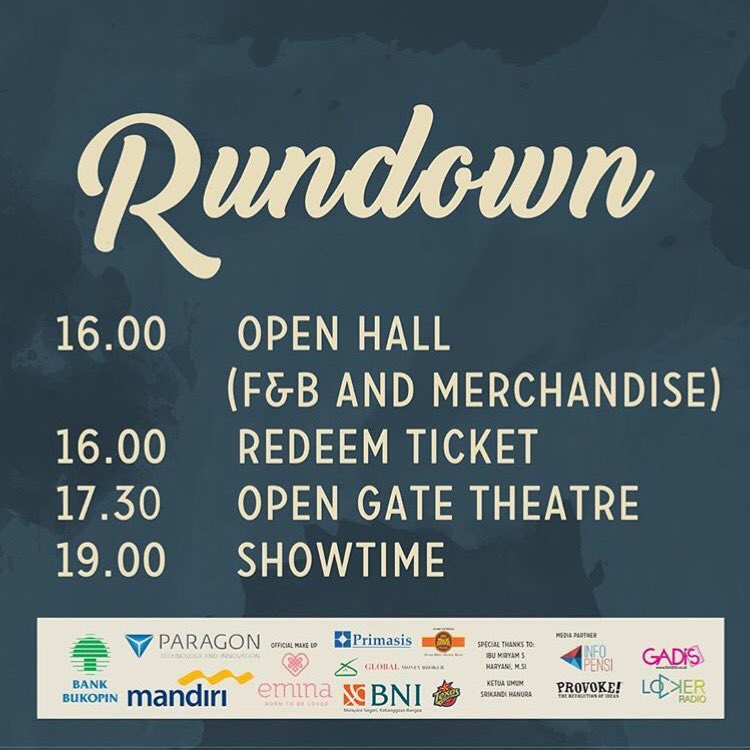 Collabor82016's tweet photo. The rundown of tonight's show. Don't forget to come!👌🏻👌🏻 https://t.co/Bz69Rb73Ks