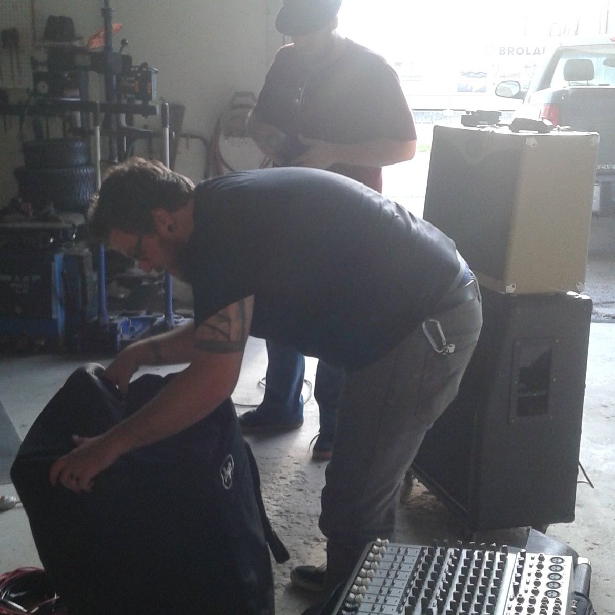 Setting up in our new practice space. #fiends #lndont