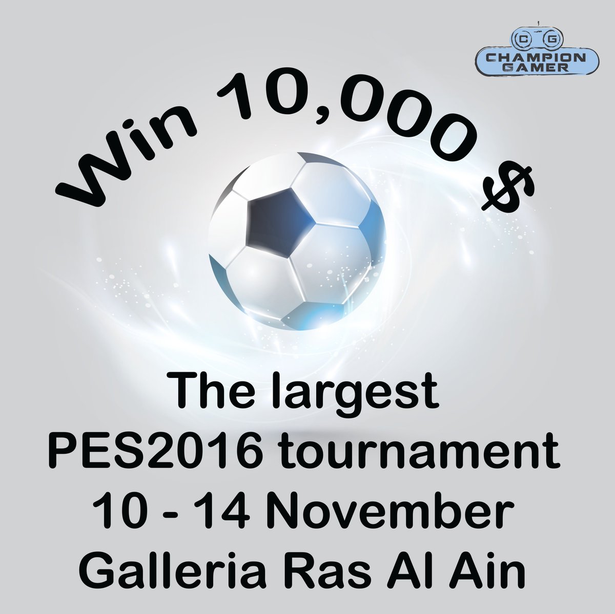 ChampionGamer_'s tweet photo. Play PES2016 and win 10,000$ at the largest tournament in Jordan from 10-14 November.
#ChampionGamer #Itjustgotreal https://t.co/5Ov4Ci1mOE
