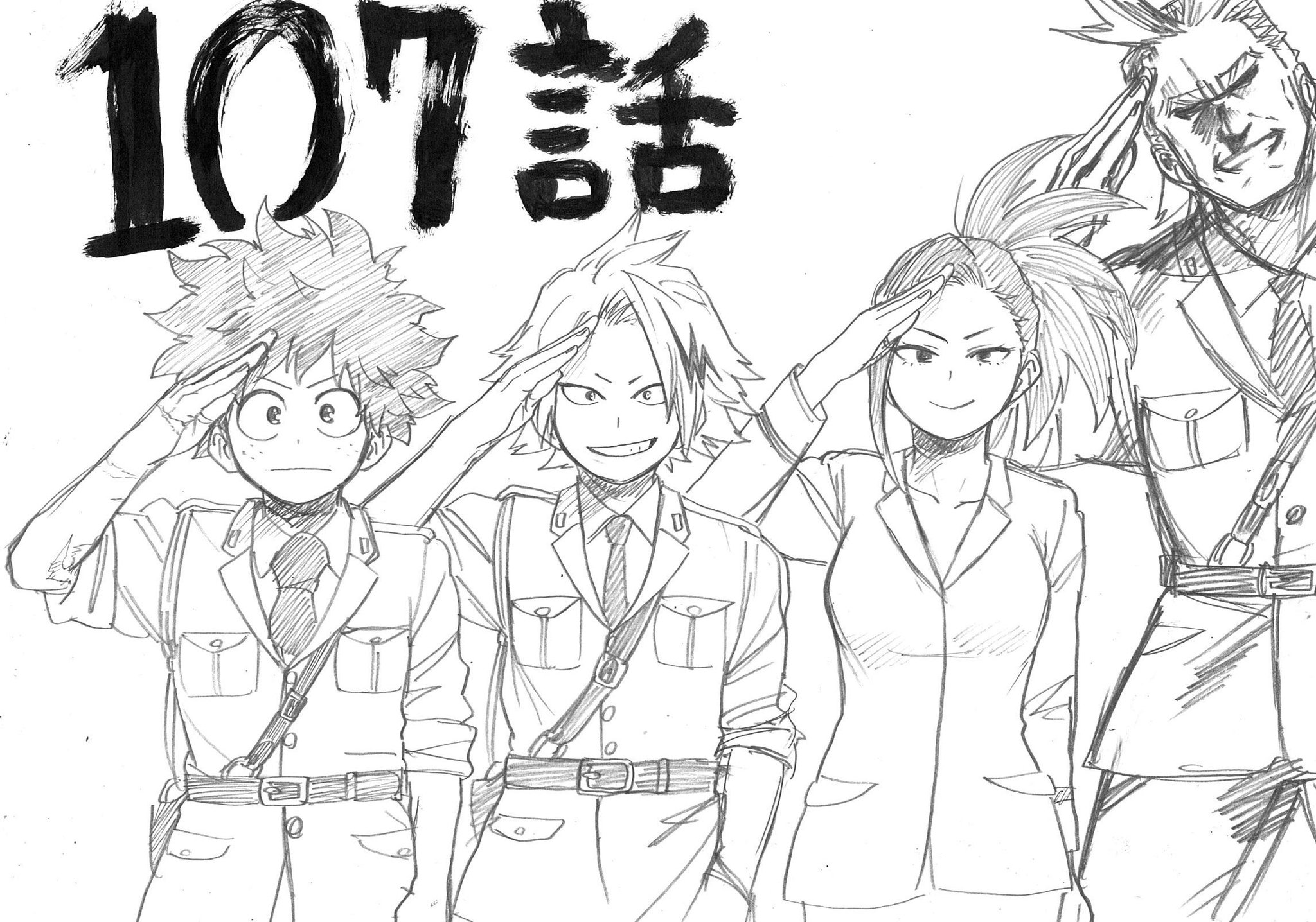 here's the latest of those cool sketches Horikoshi does on Twitter, th...