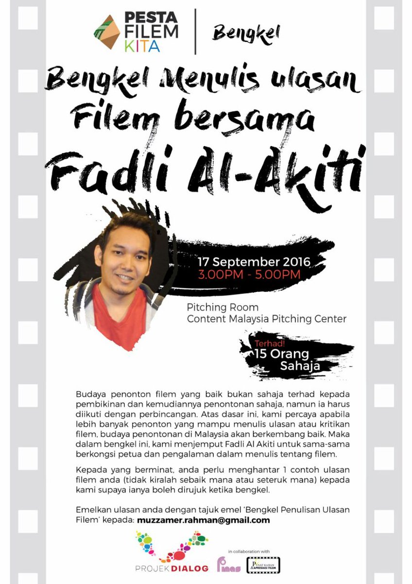 frinjan's tweet photo. Forum/Bengkel di #PestaFilemKita oleh @ProjekDialog hari ini di Pitching Center, KL Sentral https://t.co/zGYErFdMzD https://t.co/ssC4mxgQir