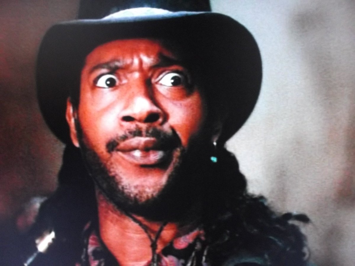 IsaacsHauntedB's tweet photo. I loved whenever Julius Carry made this face...which was often. 
#TheAdventuresOfBriscoCountyJr #LordBowler https://t.co/twinCbE0LR