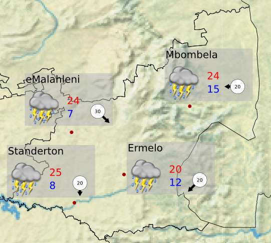 Mpumalanga Today 's Weather overview: 17.9.2016