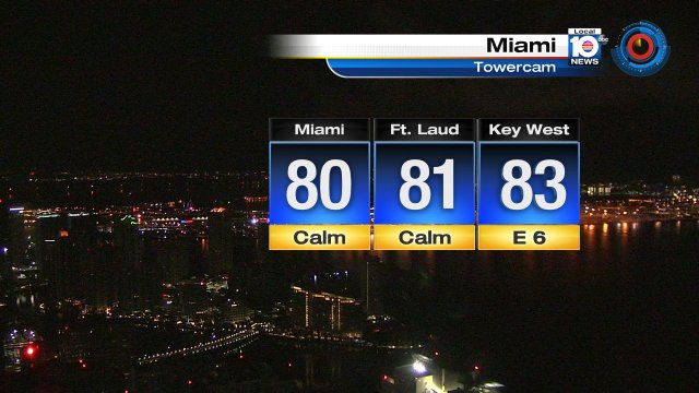 Happy Saturday #Soflo! It's a quiet start but very warm. Current temp 80° #MIA #Flwx https://t.co/Nq18qZeSfi