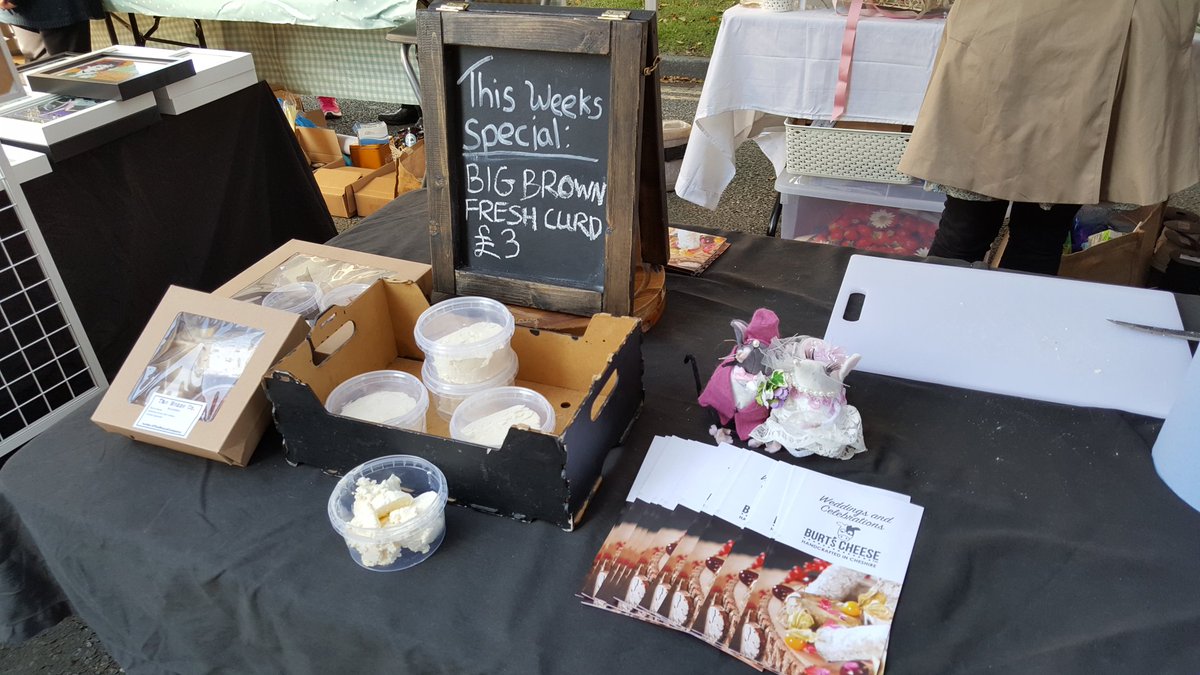 Wilmslow Artisan Market today with a new Fresh Curd cheese made on monday, and our fabulous Burts Mezze boxes...