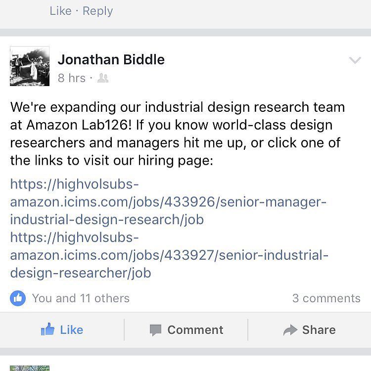 raomusica's tweet image. #amazon #lab126 #hiring #industrial #design #research #manager #job #california ift.tt/2cgcKSe