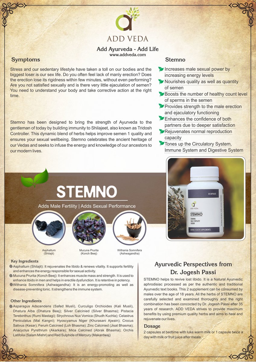 add_veda's tweet photo. STEMNO: https://t.co/ZtVOshE9qA
• Increases male #Sexual #Power by increasing energy levels
and Lot MORE https://t.co/EZxymUi0jv