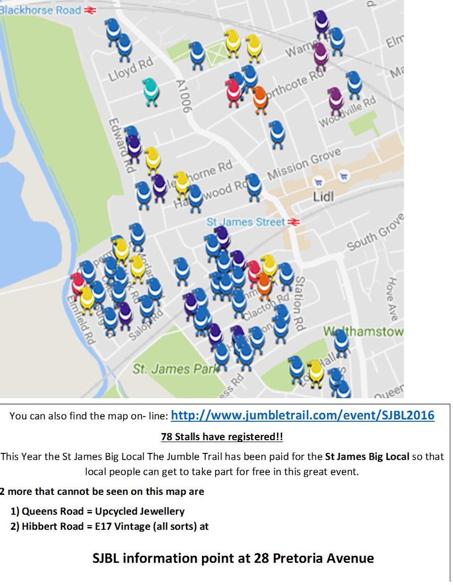 stjamesbiglocal's tweet photo. Good luck to all 86 Jumble Trail stalls today. Here is a map of who's taking part. Weather dry so get out there! https://t.co/mLjKwHl0S8