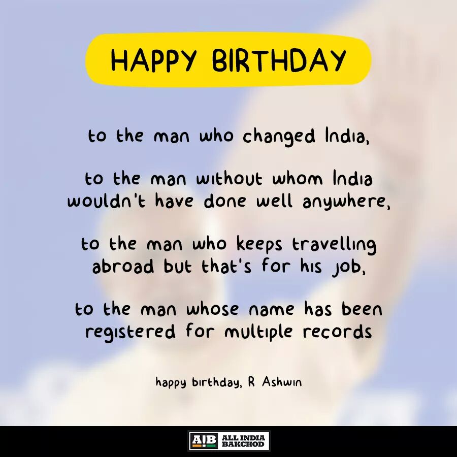 AllIndiaBakchod's tweet photo. Happy Birthday to the man who has spun things around us https://t.co/xI2xtmglnG