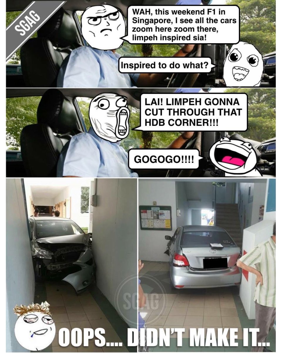 When u want to imitate F1 driving but in the end our driving become F9 instead....