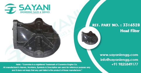 Sayaniengg's tweet photo. #CumminsEngineParts: #HeadFilter Ref.Part No3316528
For More Info https://t.co/0ZXZUSVWZW or https://t.co/hIXuuyNscx https://t.co/lsW5pQVeQ0
