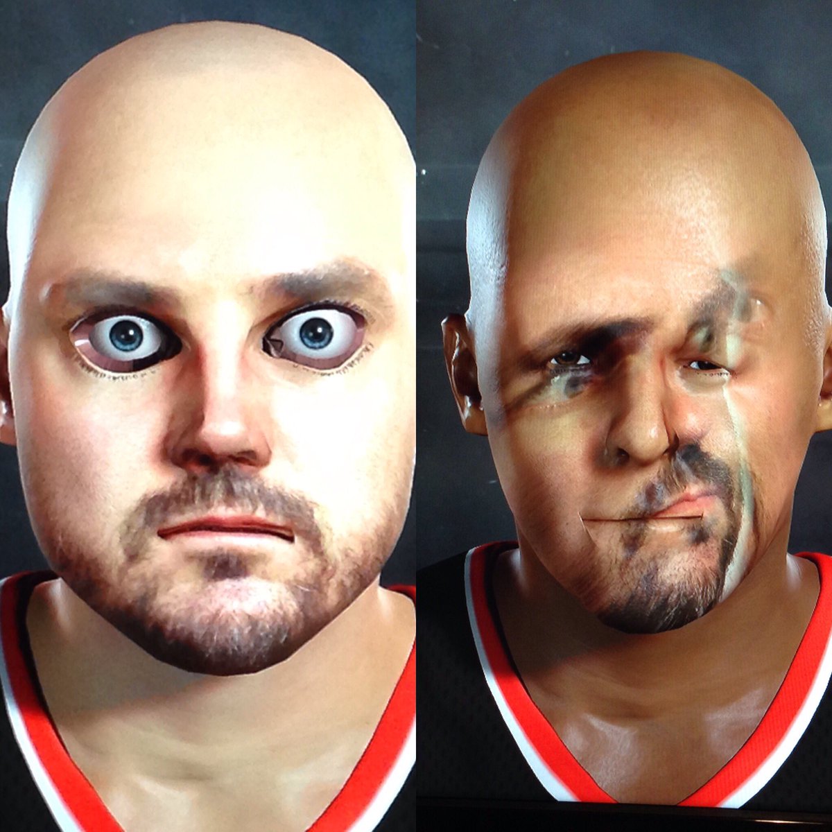 WhereIsNateB's tweet photo. Face scan fail! #noeyelids #twonoses #nba2k17 #2k17 https://t.co/Vhmw4BOuN9