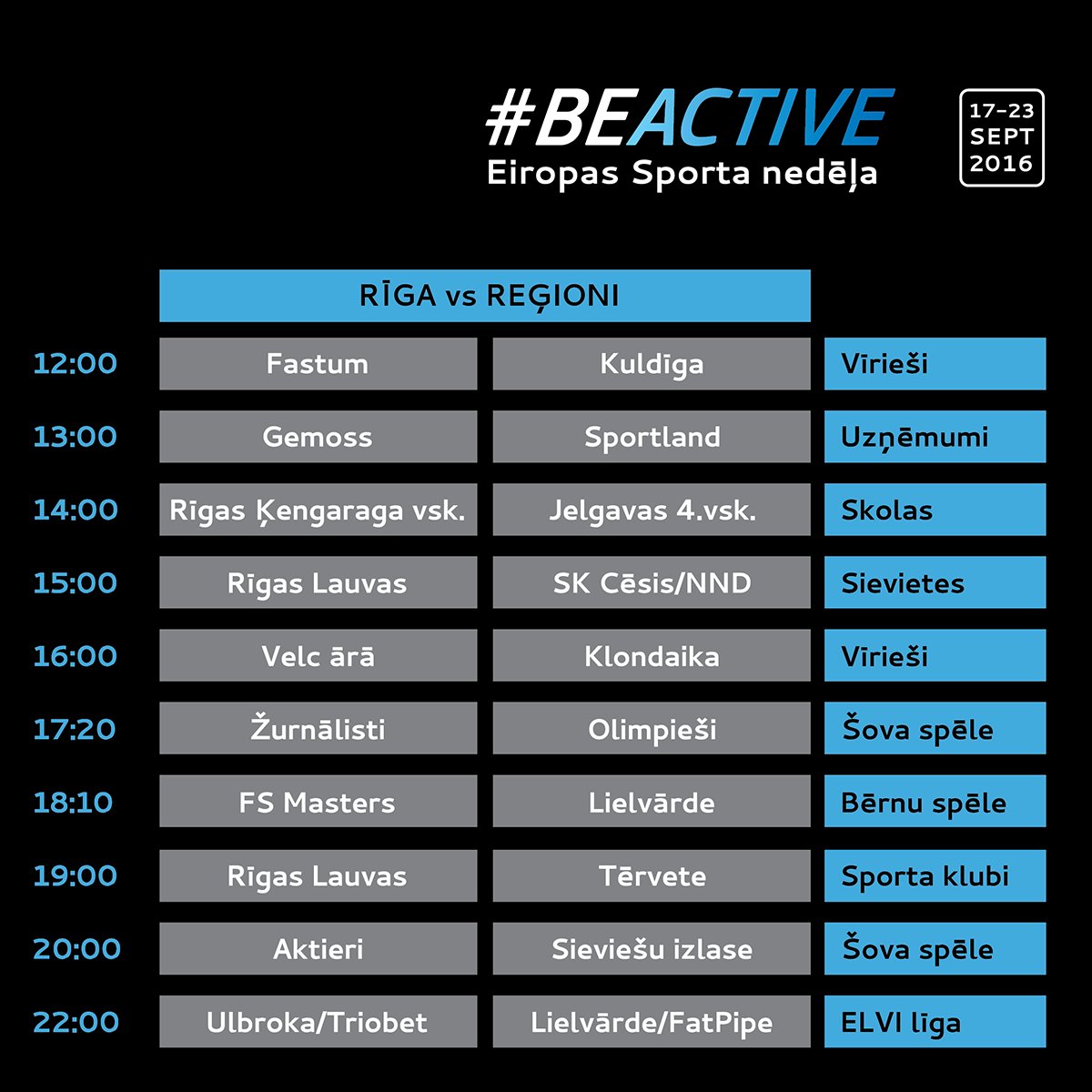 12:00 pie Brīvības pieminekļa sāksies Florbola maratons floorball.lv/lv/2016/jaunum… #florbols #BeActive #BeActiveLATVIA