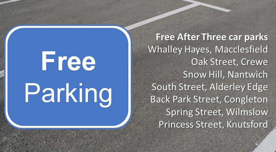 Did you know 7 Cheshire East car parks are free after 3pm each day? This is to support local shopping &amp; business