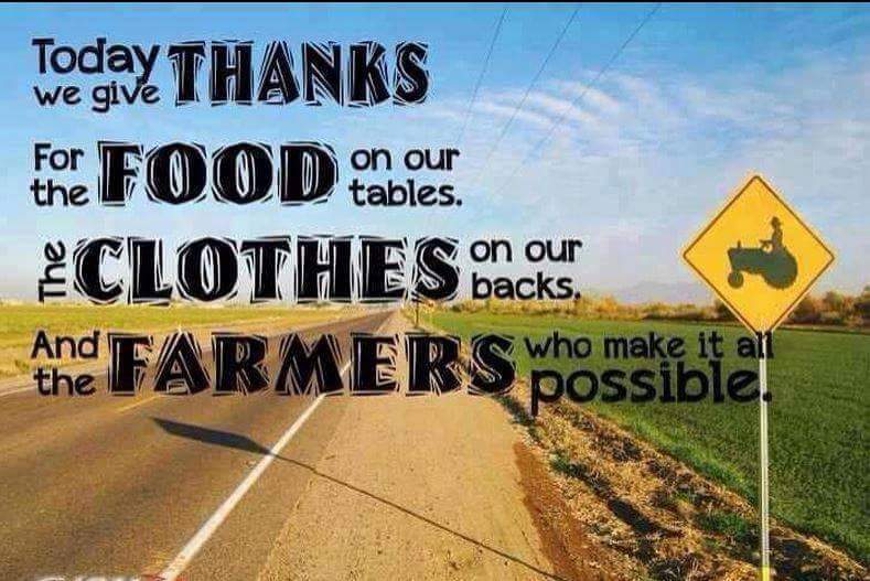 Today we give thanks to farmers for the food on our tables and the clothes on our backs. #FoodTank