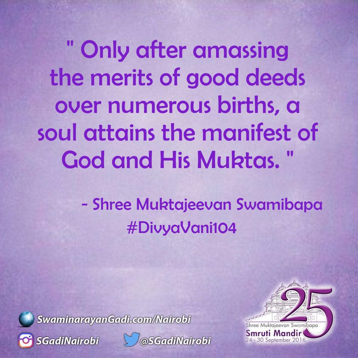 SGadiNairobi's tweet photo. #ShreeMuktajeevanSwamibapa
Teachings from #DivyaVani
#DivineDiscourses #LifeTeachings #SwaminarayanGadi #SGadiFamily https://t.co/4StC7MPy7I