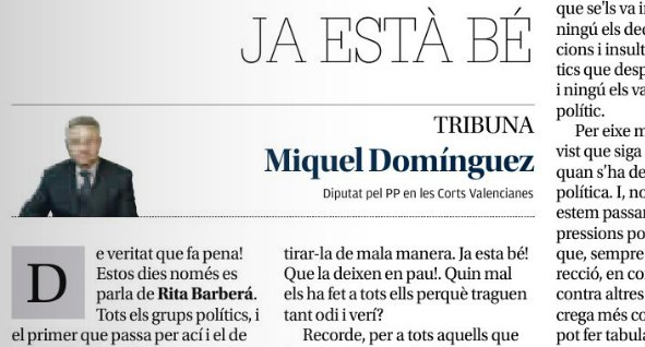 SocialistesVal's tweet photo. Ens exigeix Dominguez que deixem en pau a Barberá. Pobre, que no ha fet gens i continua al Senat pels valencians 😤 https://t.co/Jpw5V0OMd4