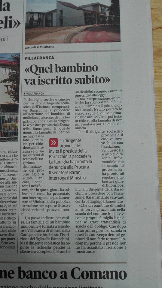 BaraniLucio's tweet photo. Un bambino di 11 anni non iscritto alla prima media, scuola dell'obbligo, per formalità e pignolerie di un dirigente https://t.co/hqBK0CfCcJ