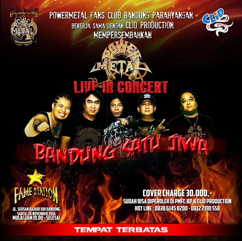 #Bandung PowerMetal Live In Concert BANDUNG SATU JIWA | 26 Nov 2016 <a href="/FameStation/">YuTu Kopi</a> HTM 30K | <a href="/CLiD101/">CLiD Production</a> 08122190558 \m/