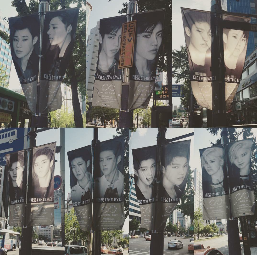 JeremieSoliman's tweet photo. [PIC] 160917 INFINITE "The Eye" individual banners at Hallyu K-Star Road, Gangnam (©ifntbaby_98) https://t.co/astDSgYvsZ