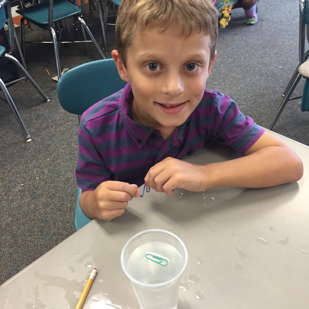 salemes_second's tweet photo. Solidsandliquids#sinkandfloat#paperclipsinks#butcanalsofloat#learningaboutsurfacetension#madepaperclipfloat#YAHOO!!😀 https://t.co/IixRgJaCpP