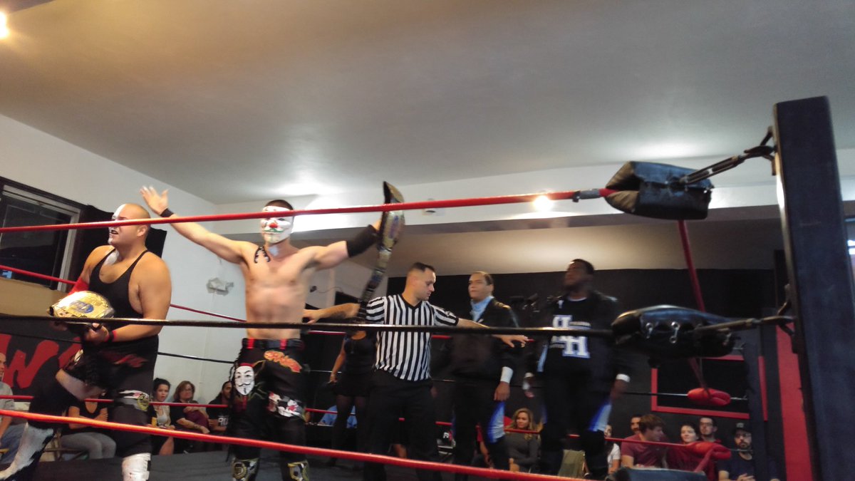 APBrolin's tweet photo. @M1nuteMen continue their momentum in @RWA4EVER retaining their titles again #FatalImpact https://t.co/Hv1MVXWgdD