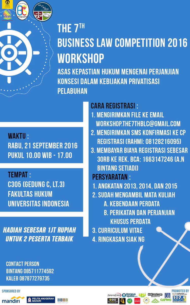 THE 7TH BUSINESS LAW COMPETITION 2016 WORKSHOP