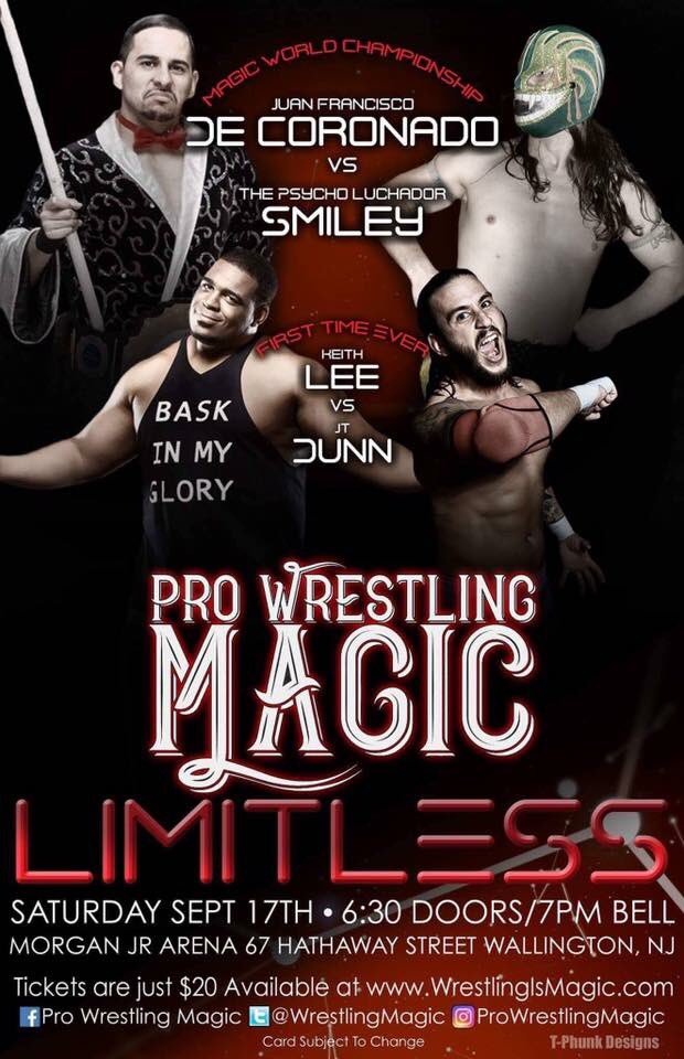 WrestlingMagic's tweet photo. The Magic happens TONIGHT! Very limited tix left, so get yours NOW at https://t.co/Q7DUKSVFNC #PWMLimitless https://t.co/MCaJKBU1Yo