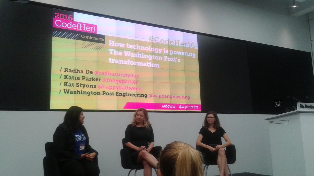 SirJesstheBrave's tweet image. Wonderful insights into @WapoEngineering from @radhasunnyday @fodgeparker @HappyKatTweets #dctech #codeher16