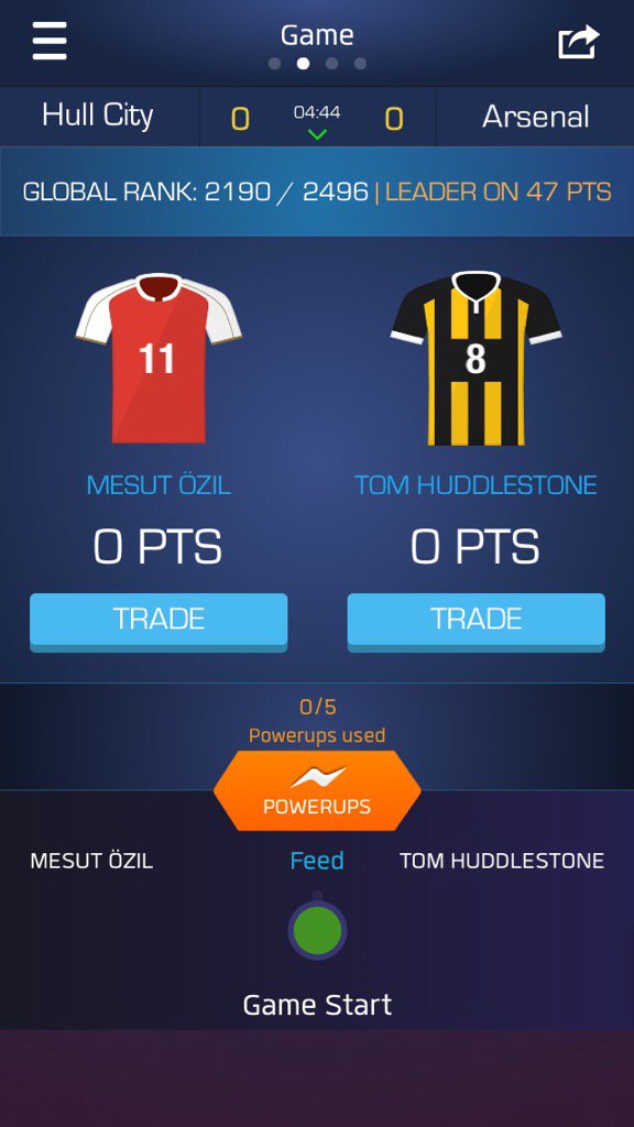 HighOddsTips's tweet image. I just drafted Mesut Özil &amp;amp; Tom Huddlestone on @UltimateFanLive for #HCAFC v #arsenal bnc.lt/m/HOw4Songdq