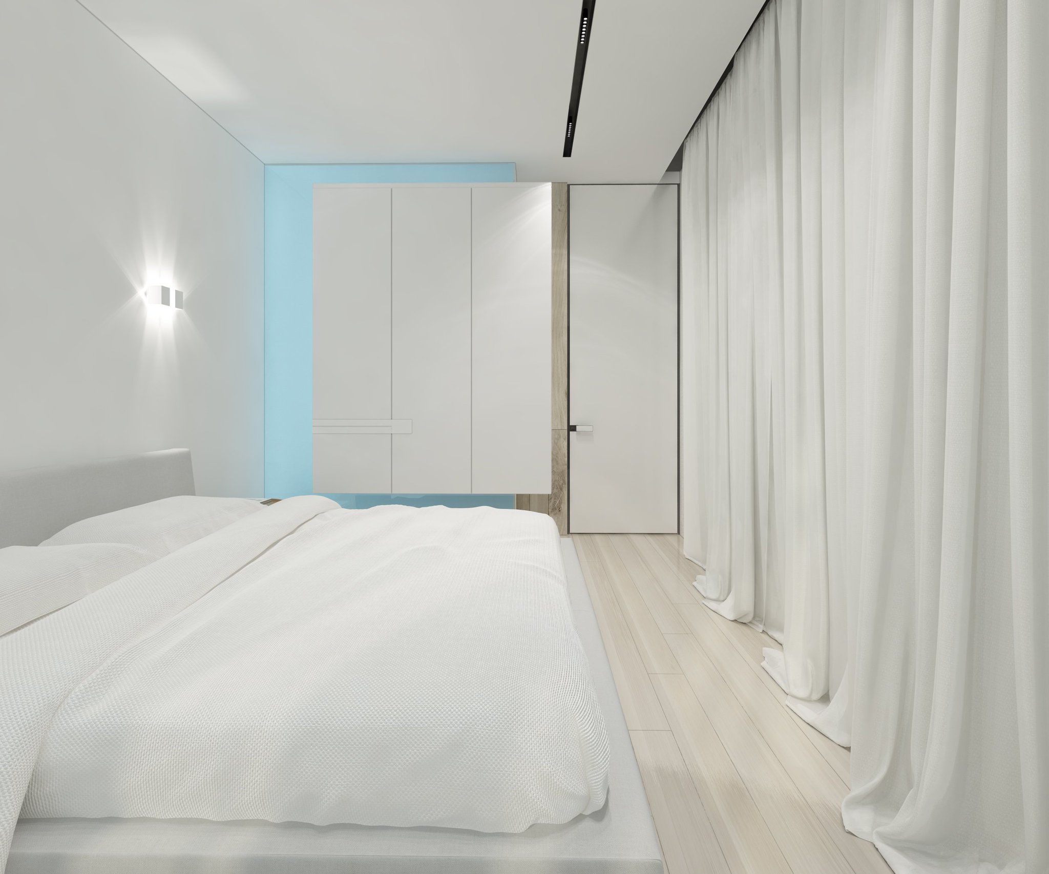 Светлая спальня Минимализм