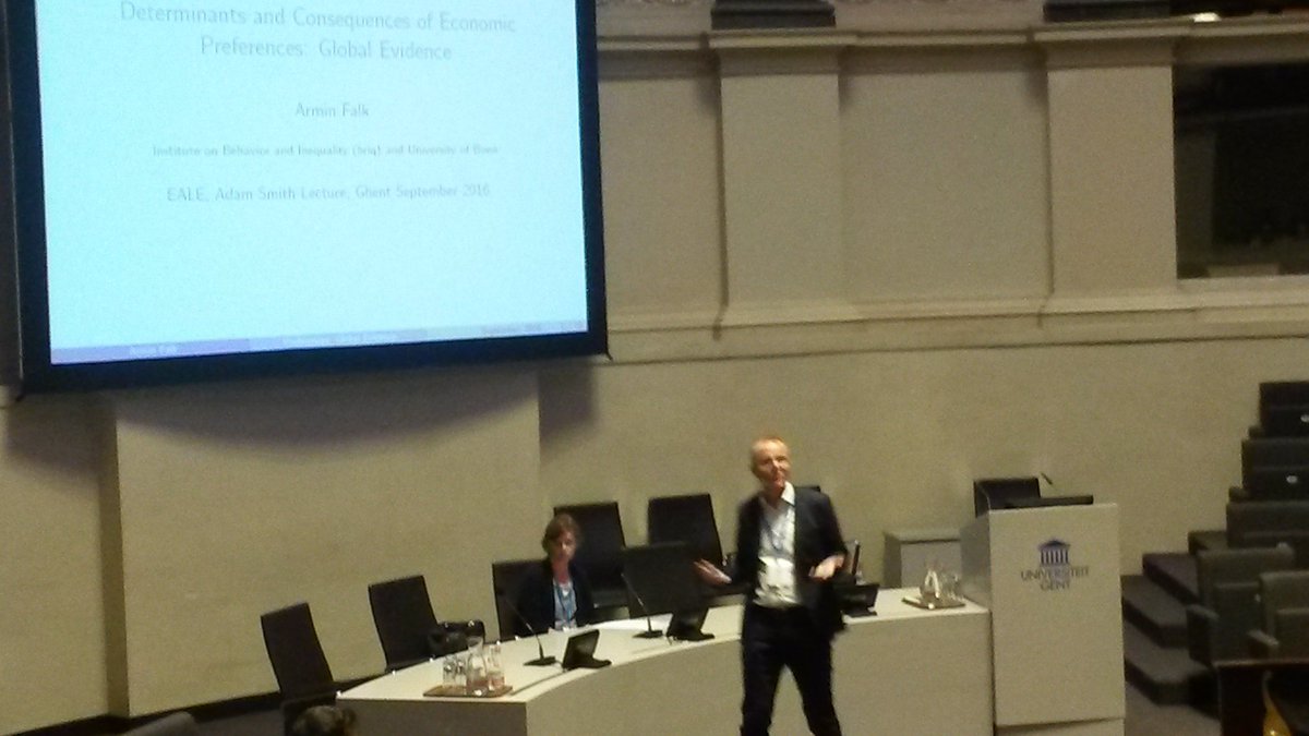 PatrickNuess's tweet photo. @armin_falk on #Determinants and #Consequences of #Economic #Preferences - Global Evidence #eale2016 https://t.co/CIkDJgQk4x