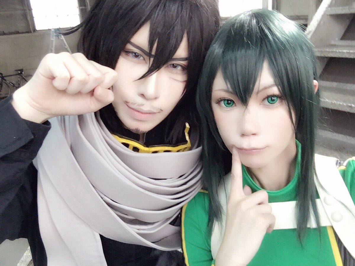 匠 على تويتر ヒロアカ コス 今日はイレイザーヘッドやってきたよー ﾟ ﾟ 相澤先生 匠 梅雨ちゃん ツバサ 轟くん サミヤ