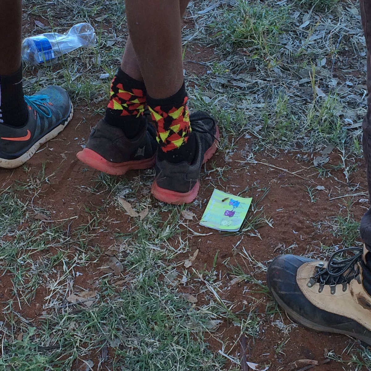 Kickinmyboots's tweet photo. Thanks to our friend Sam @SANFL @sanfl_IP who is in the APYlands for the footy today, our socks are still rockin it! https://t.co/5FlXXH1bY6