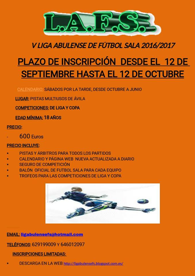 LAFS_AVILA's tweet photo. #futbolsalaavila #ligaeconomica #lafs #avila #futbolsala PLAZO HASTA EL 12 DE OCTUBRE NO TE QUEDES SIN TU PLAZA https://t.co/zlgCwCNdGz