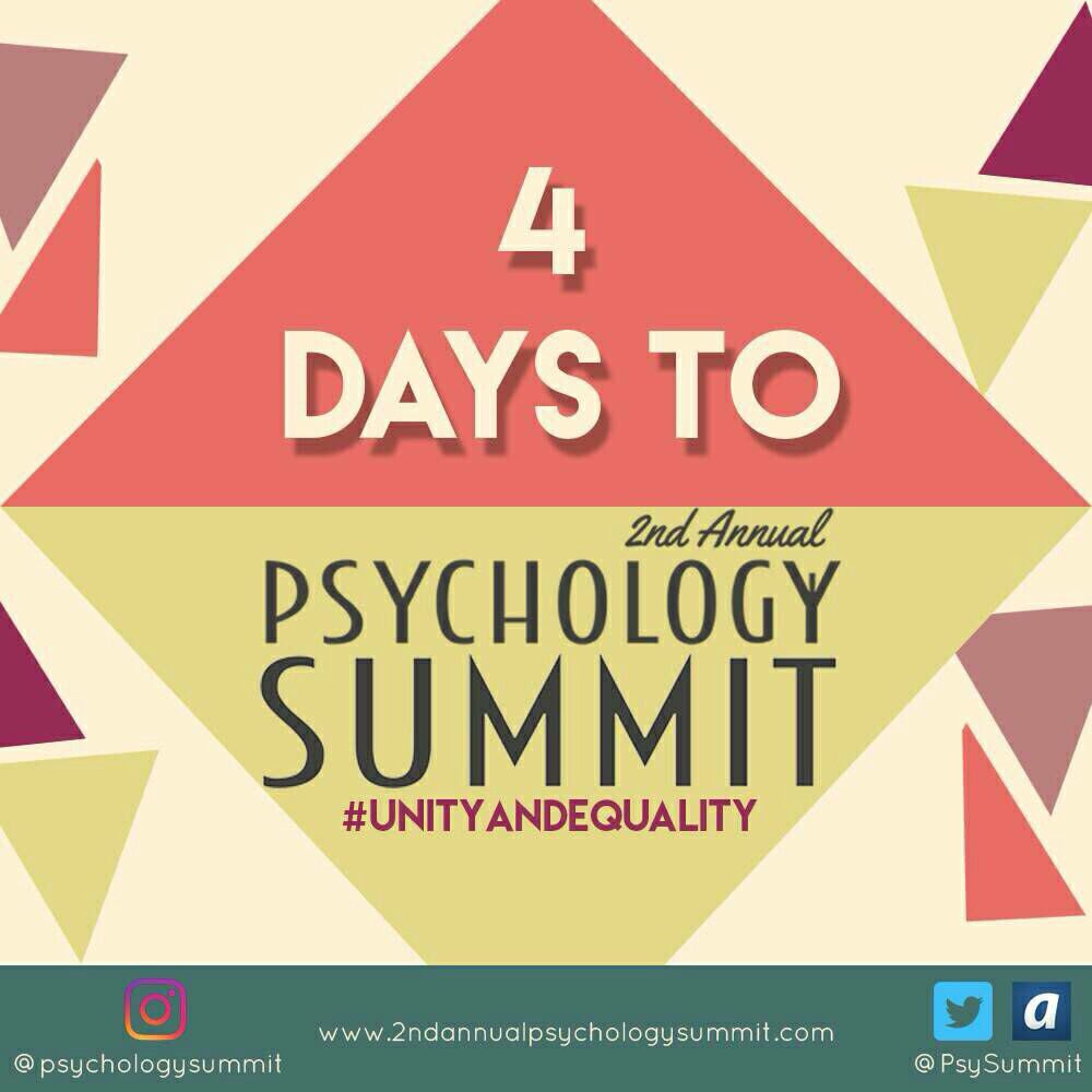 PsySummit's tweet image. Just FOUR more days till the wait is finally over 😱
.
.
#UnityandEquality #2ndAnnualPsySummit