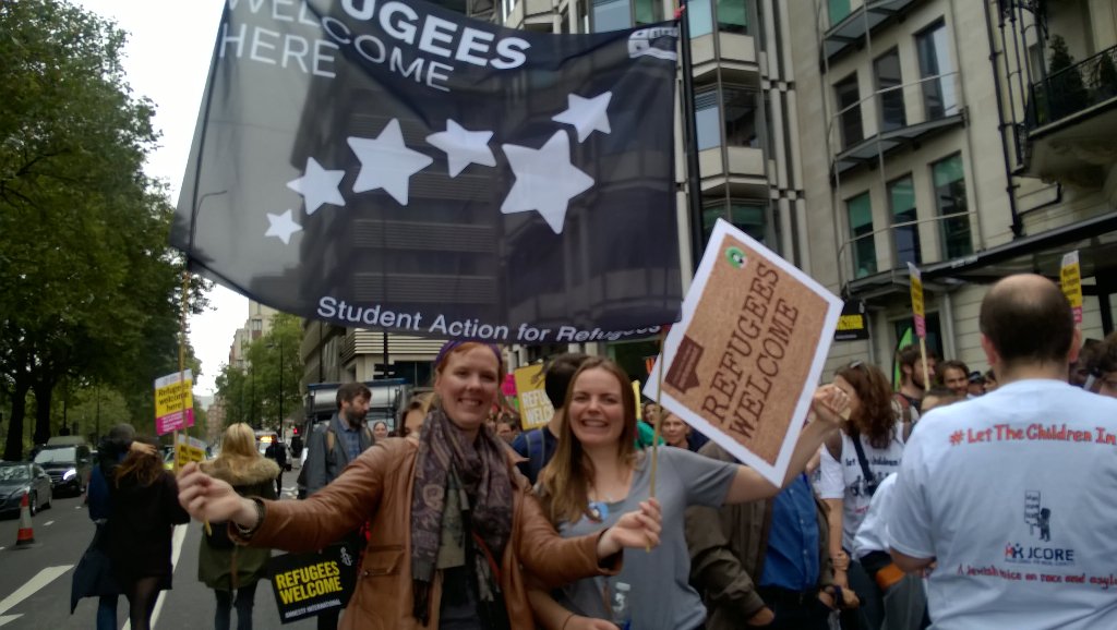 STARnational's tweet photo. Student Action for Refugees saying #refugeeswelcome https://t.co/kqkMTTfgNh