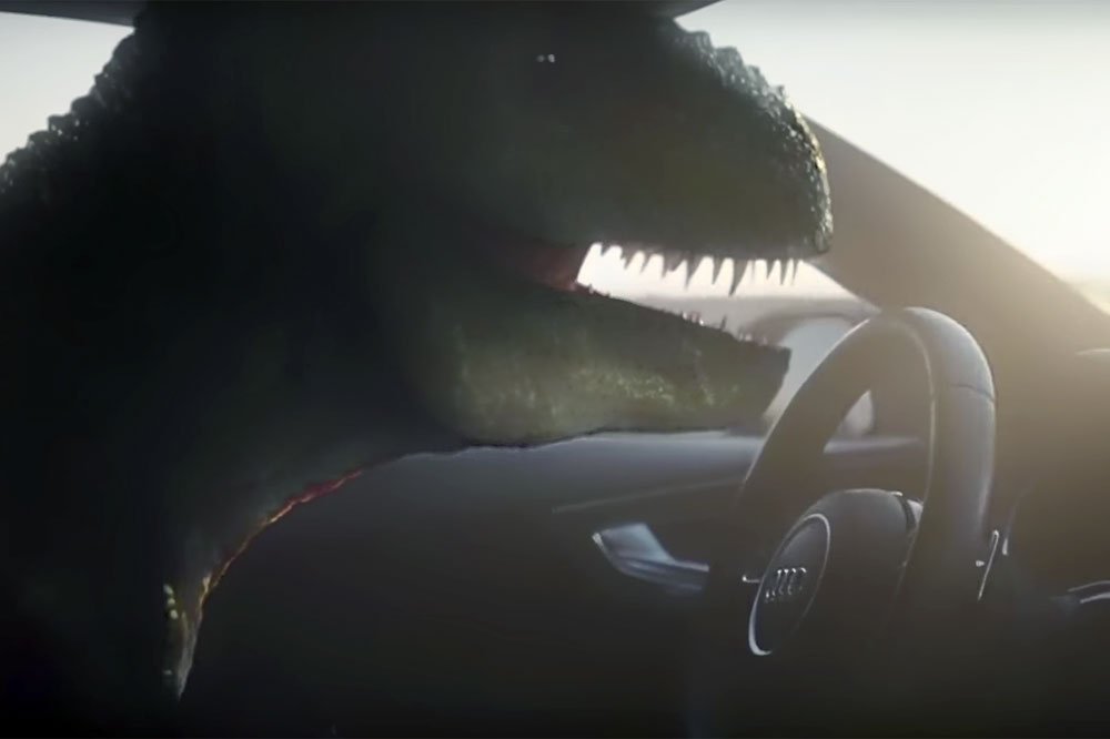 🙌 ¡Genial anuncio de Audi! 👏 El Tiranosaurio Rex se rinde ante el Audi RS7 Piloted Driving ow.ly/4YoN304iIdM