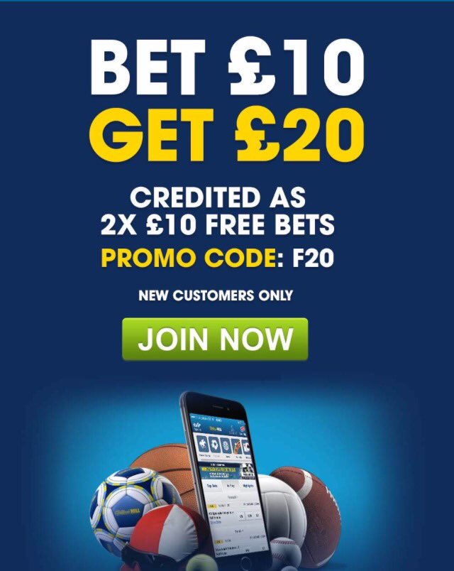 Sign up to William hill here bet £10 get £20 free bets 

▶️ bit.ly/22YVJfq

#WilliamHill
