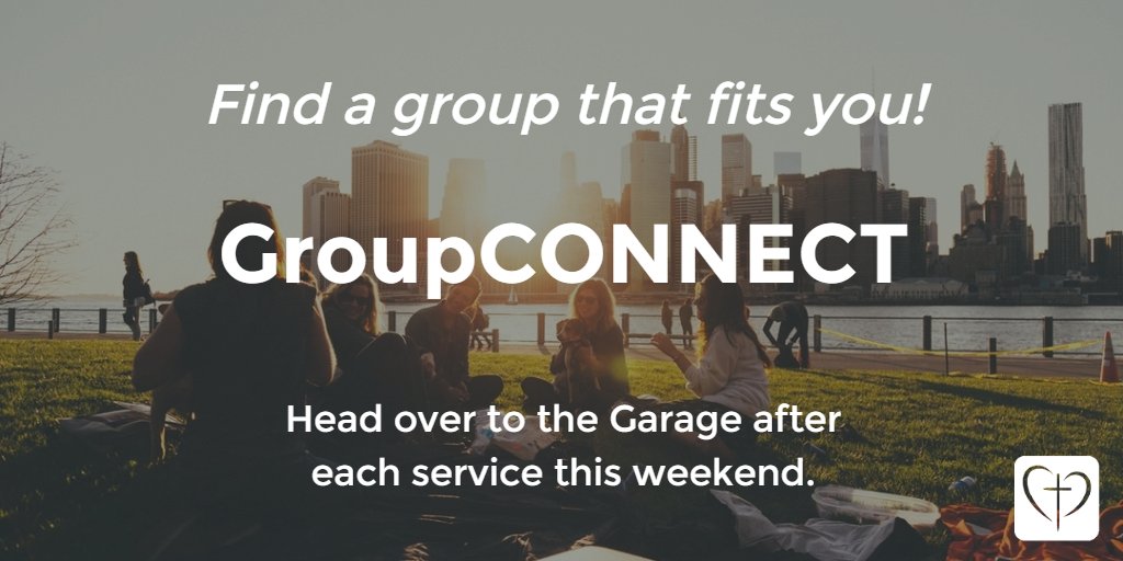 MyGraceCC's tweet photo. Find a group that fits you! GroupCONNECT is this weekend - head over to the garage after each service. https://t.co/HelPl3SCpP
