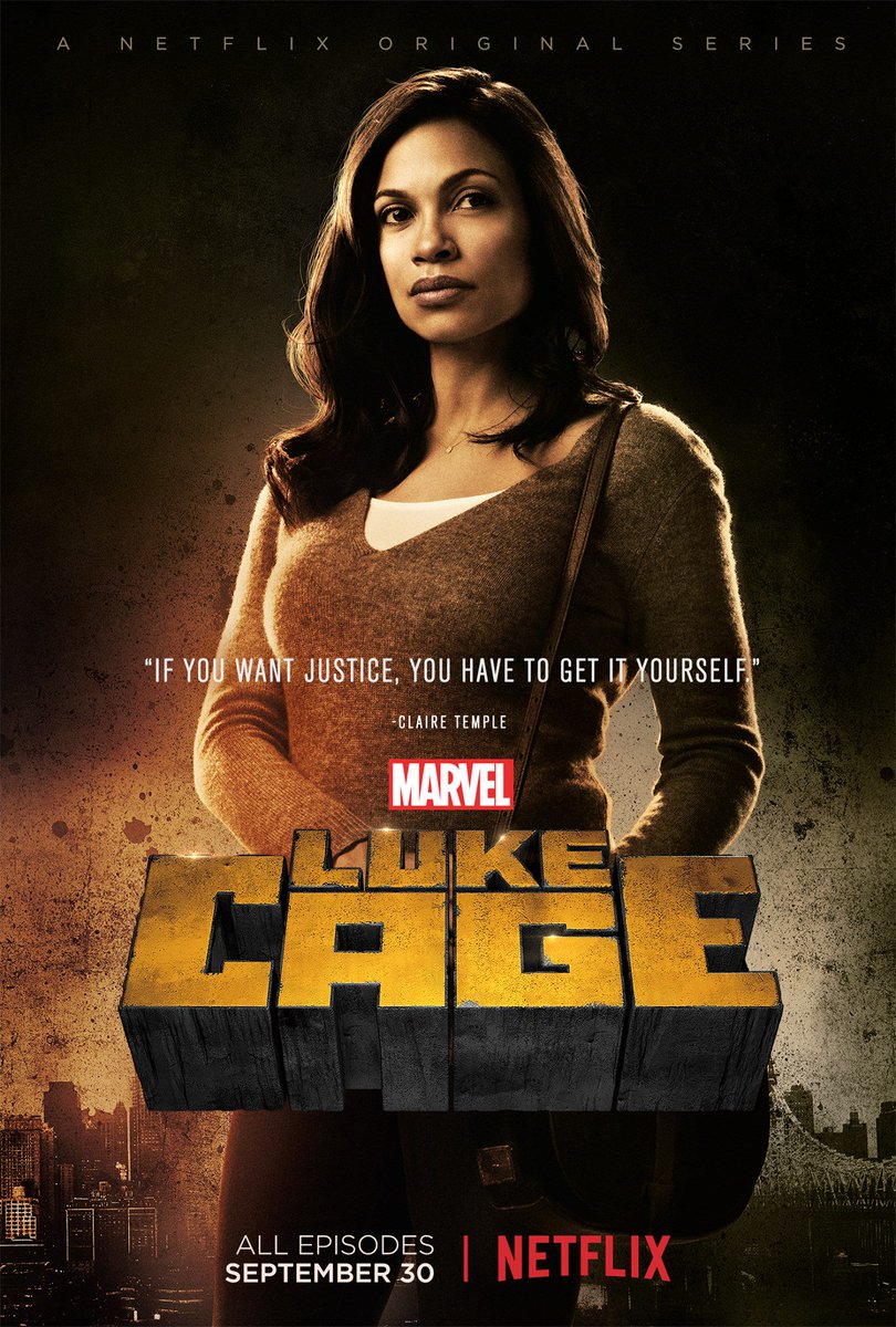 Believe in justice. Official <a href="/LukeCage/">Luke Cage</a> poster artwork for Claire Temple (<a href="/RosarioDawson/">Rosario Dawson</a>)