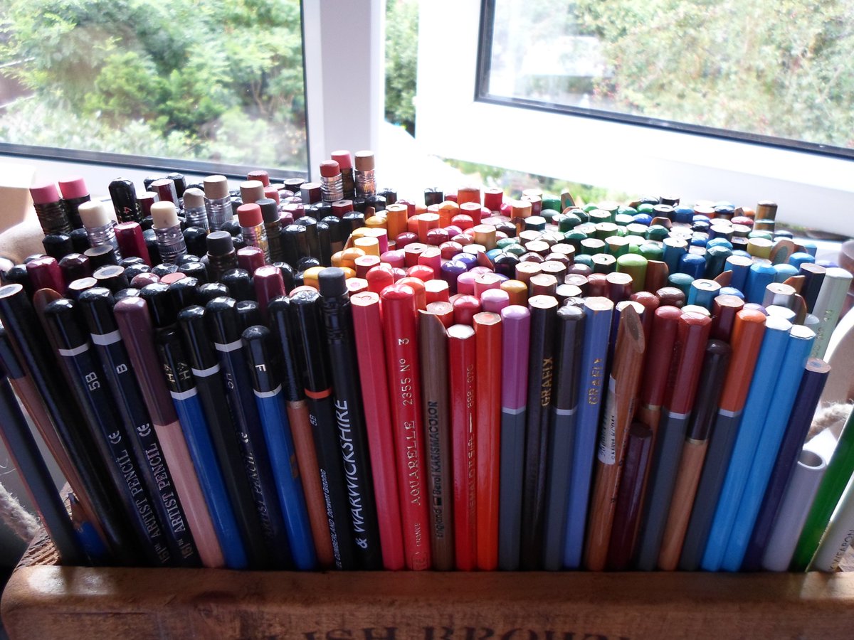 11ampersands's tweet photo. On the other hand crayons and pencils are a must. Just a fraction of the many I've lost count- serious addiction!! https://t.co/HBNeadYIf8