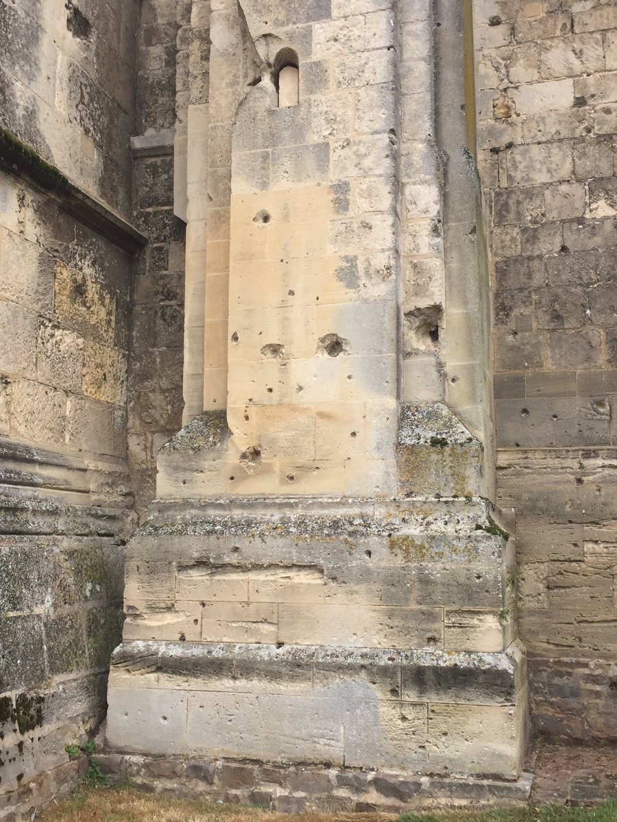 liberationtours's tweet photo. Battle damage on 13th century church in Falaise. https://t.co/8rWzv7LjSr