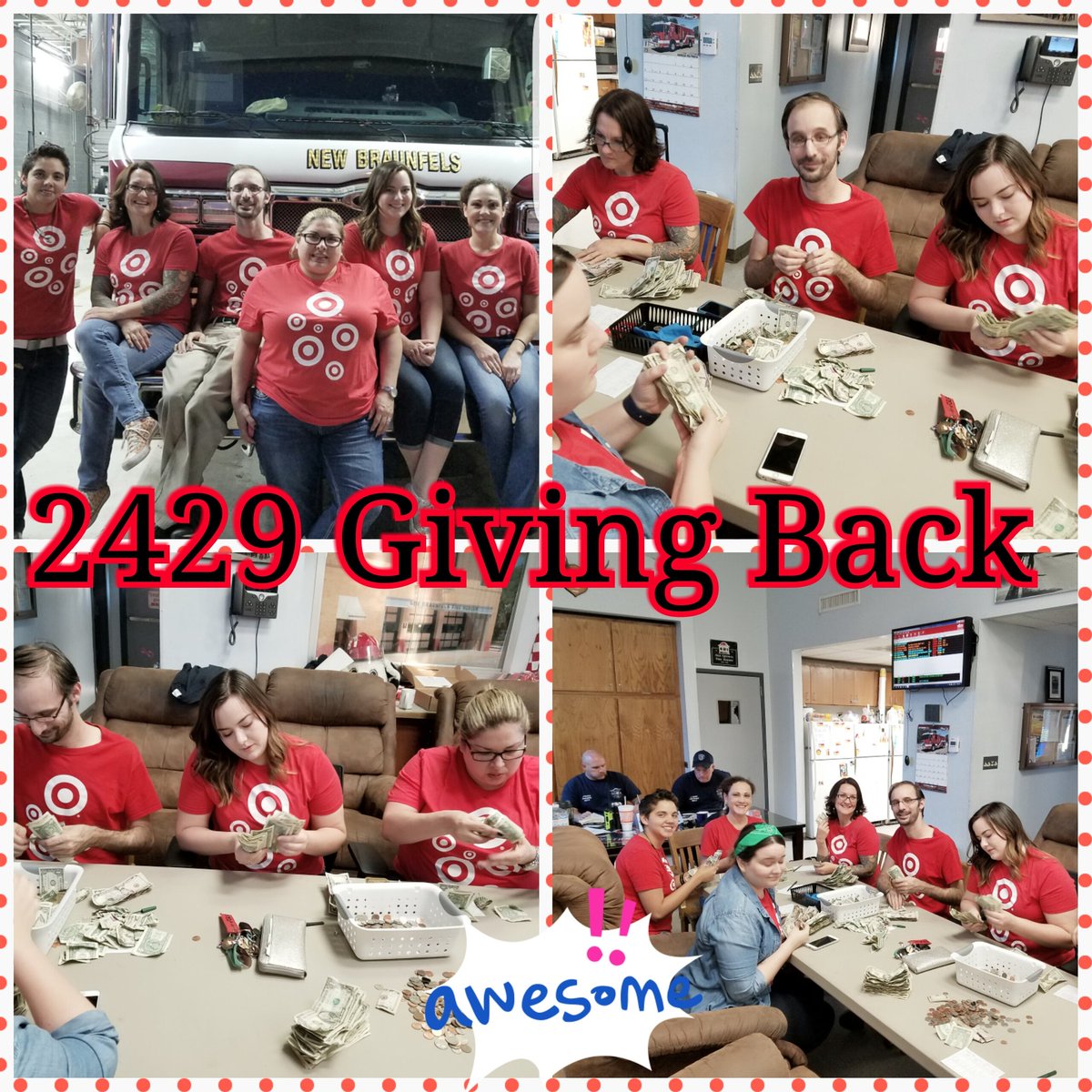 angeestwins's tweet photo. This is how team 2429 spends our Friday night🚒MDA Fill the Boot🎯@DerinBriggs @linmwheel #TargetGiving #community https://t.co/uBbQmeDQNY