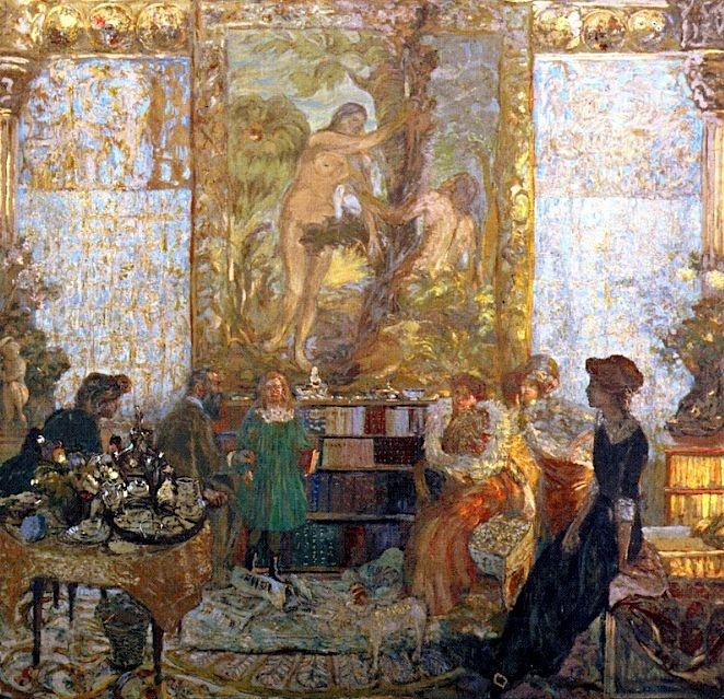 Libroantiguo's tweet image. '...Paradise will be a kind of Library.' #Borges
🎨The Library by Edouard Vuillard, 1911.