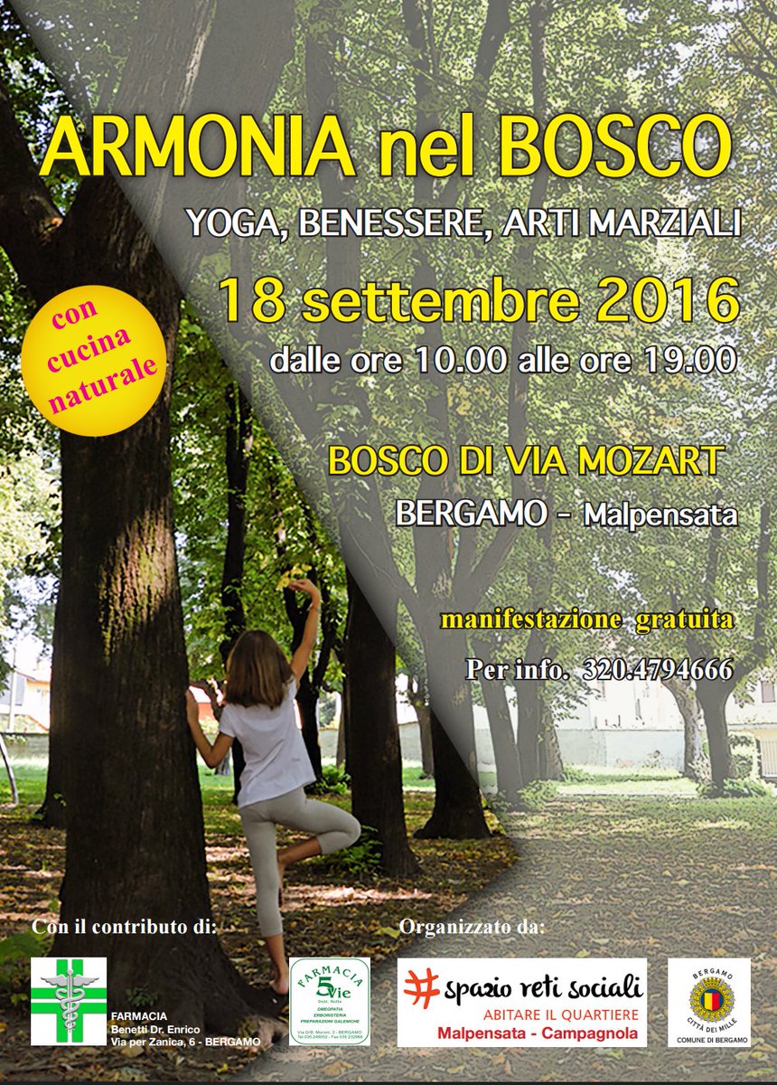 il_bosco_acm's tweet photo. A causa del maltempo #Armonianelbosco si terrà presso la scuola Lotto, via Tadini, #Bergamo. Vi aspettiamo! https://t.co/nuzHF8LU4R