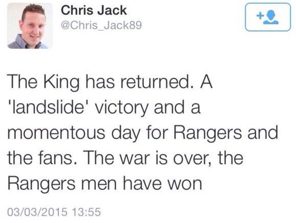 Image result for chris jack twitter rangers