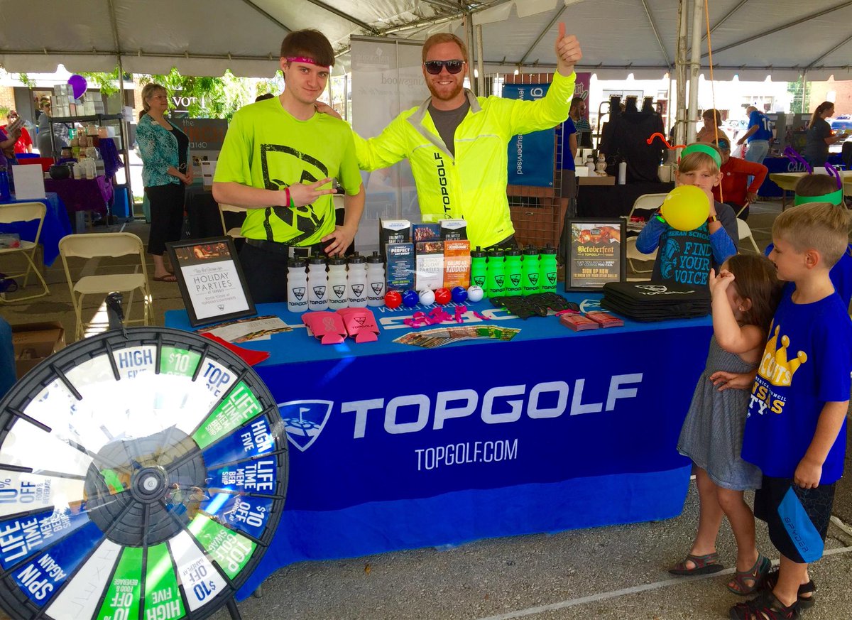 TopgolfKC's tweet photo. Come find Chris & Jack at today's #WaldoFallFest! We're here until 5pm with swag for you! https://t.co/m5wo7O4fk1