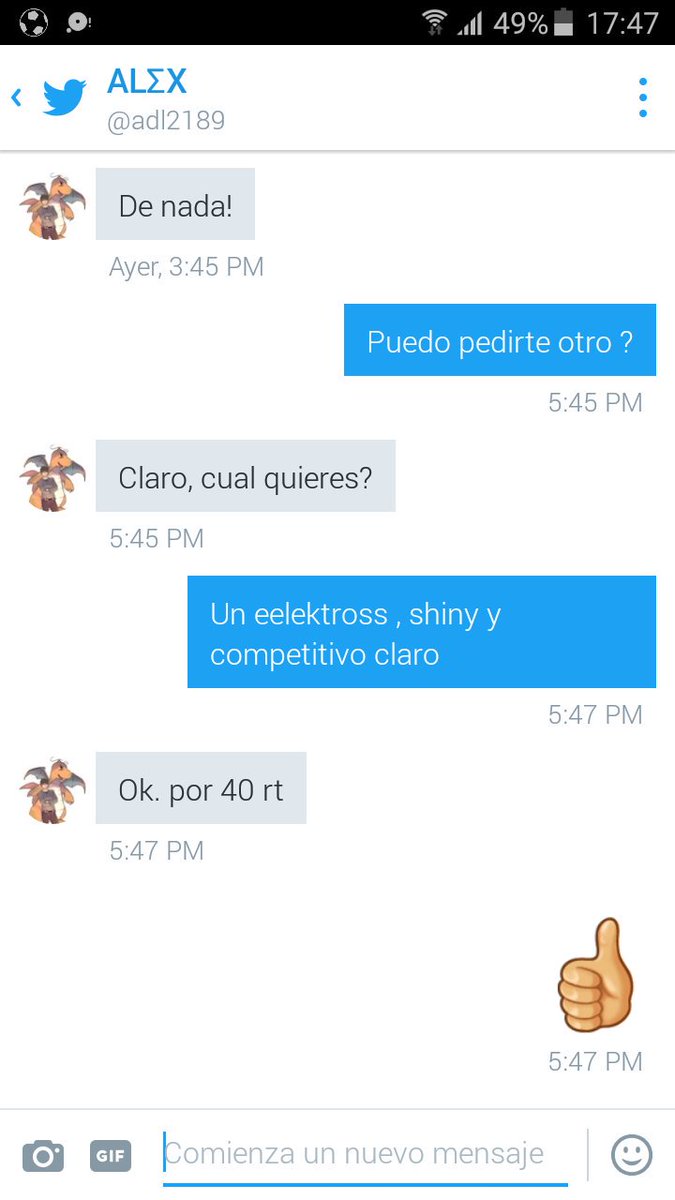 Brais_G_B's tweet image. Necesito 40 RT para que @adl2189 me de un eelektross shiny , los devuelvo . 
#Blessurintercambios