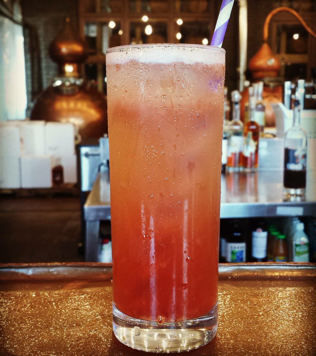 Cherry Sahr: white rum, fresh-squeezed lemon, Angostura, home-made cherry preserves, and <a href="/redstarkombucha/">Red Star Kombucha</a>. #NewMenu
